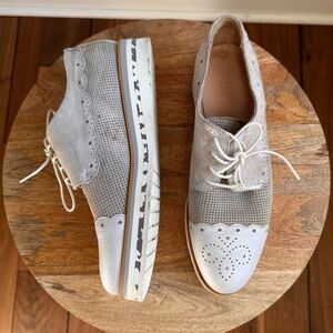 Pertini 3 Tone Silver Grey Platform Lace Up Oxfords Sz: 6.5